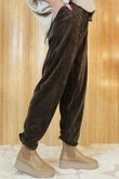 Stretch Velour Tapered Pant Chocolate /7=